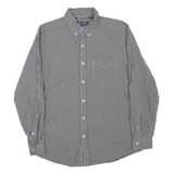 CHAPS Mens Black & White Check Shirt M Button-Down Collar Long Sleeve Casual