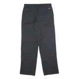 DICKIES Mens Cotton Blend Black Regular Straight Trousers W32 L32 Workwear