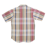 WRANGLER Mens Beige & Red Cotton Shirt L Classic Western Short Sleeve Casual