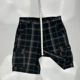 Wrangler Checked Cargo Shorts - 34W 11L White Cotton