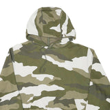 NIKE Mens Green Camouflage Hoodie M Cotton Blend Pullover Hooded Sweater