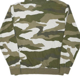 NIKE Mens Green Camouflage Hoodie M Cotton Blend Pullover Hooded Sweater