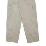 DISCOVERY Mens Cotton Blend Beige Relaxed Cargo Trousers W24 L27 Zip Pocket