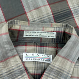 Levis Checked Patterned Shirt - Large Gray Polyester Blend