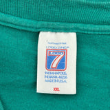 Made In USA Single Stitch Hall Of Fame Festival Logo 7 Nfl T-Shirt - 2XL Green Cotton