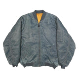BARESI AIR FORCE Mens Blue Bomber Jacket XL Nylon Zip Pocketed Military Flight