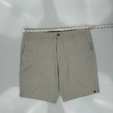 Quiksilver Checked Chino Shorts - 38W 9L Grey Cotton