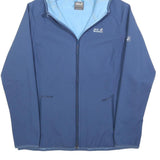 JACK WOLFSKIN Womens Blue Outdoor Zip Jacket L Polyester Softshell Hooded