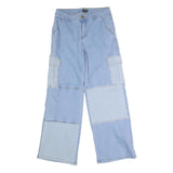 BEBE Womens Light Blue Cargo Pocket Regular Fit Wide-Leg Denim Jeans W31 L31