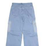 BEBE Womens Light Blue Cargo Pocket Regular Fit Wide-Leg Denim Jeans W31 L31