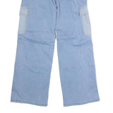BEBE Womens Light Blue Cargo Pocket Regular Fit Wide-Leg Denim Jeans W31 L31