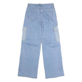 BEBE Womens Light Blue Cargo Pocket Regular Fit Wide-Leg Denim Jeans W31 L31
