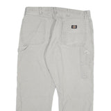 DICKIES Mens Cotton Blend Relaxed Beige Trousers W36 L30 Workwear Utility