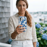 Electric Blue Blue Crush iPhone 15 Case - Lifestyle photo showing phone case in use