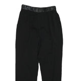 Womens Wool Blend Black Relaxed Tapered Trousers W25 L26 Smart Casual Zip