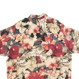 NATURAL ISSUE Mens Beige Red Hawaiian Shirt XL Floral Print Viscose Casual