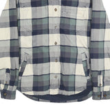 CARHARTT Womens Blue & Cream Check Jacket XS Cotton Blend Button Closure Casual