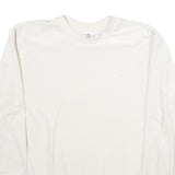 NIKE Womens White Cotton Blend Crew Neck UK 12 Sweatshirt Pullover
