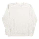 NIKE Womens White Cotton Blend Crew Neck UK 12 Sweatshirt Pullover