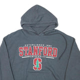 GILDAN Mens Grey Stanford University Pullover Hoodie L Cotton Blend Casual