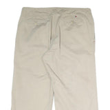 TOMMY HILFIGER Womens Cotton Beige Regular Straight Trousers W36 L34 Comfortable