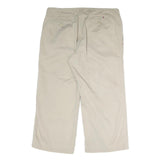 TOMMY HILFIGER Womens Cotton Beige Regular Straight Trousers W36 L34 Comfortable