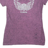 HARLEY DAVIDSON Mens Purple Graphic T-Shirt S Short Sleeve Round Neck Orlando