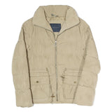 ZARA Womens Beige Lightweight Puffer Jacket M Polyester Blend Casual Outerwear
