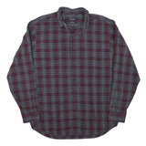 NAUTICA Mens Red & Grey Check Shirt L Classic Fit Cotton Blend Casual