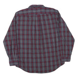 NAUTICA Mens Red & Grey Check Shirt L Classic Fit Cotton Blend Casual