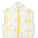 KAELIN Womens White & Yellow Nylon Sleeveless Zip Jacket L Lightweight Patterned