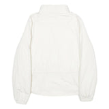 LACOSTE Womens White Jacket UK 16 Polyester Blend Plain Zip Closure Casual