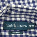 Ralph Lauren Checked Short Sleeve Shirt - Medium Blue Cotton