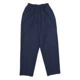 ALFRED DUNNER Womens Classic Navy Blue Trousers W22 L27 Elasticated Waist Plain