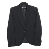 ZARA Womens Black Classic Jacket S Polyester Blend Button Plain Elegant