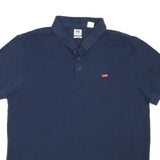 LEVI'S Mens Blue Short Sleeve Polo Shirt L Cotton Blend Casual Basic