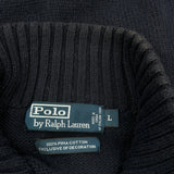 Polo By Ralph Lauren 1/4 Zip - Large Navy Cotton