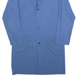 Mens Blue Cotton Blend Button Jacket M Casual Workwear Plain Classic Long Sleeve