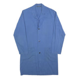 Mens Blue Cotton Blend Button Jacket M Casual Workwear Plain Classic Long Sleeve