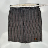 Dickies Checked Shorts - 37W 11L Gray Cotton