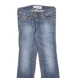 STUDDED FAME Womens Regular Blue Denim Bootcut Jeans W32 L30 Stylish Zip Closure