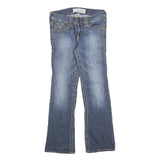 STUDDED FAME Womens Regular Blue Denim Bootcut Jeans W32 L30 Stylish Zip Closure