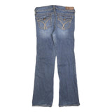 STUDDED FAME Womens Regular Blue Denim Bootcut Jeans W32 L30 Stylish Zip Closure