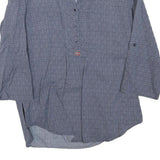 NAPAPIJRI Womens Blue Printed Top 3/4 Sleeve V-Neck Size S Lightweight