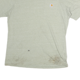 CARHARTT Mens Beige T-Shirt L Short Sleeve Crew Neck Pocket Casual Top