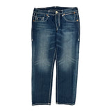 True Religion Contrast Stitch Jeans - 38W 30L Dark Wash Denim