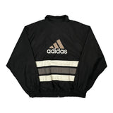 Adidas Windbreaker - Large Black Polyester
