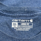Carhartt Long Sleeve T-Shirt - 2XL Blue Cotton