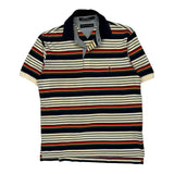 Tommy Hilfiger Striped Polo Shirt - Small Multicoloured Cotton