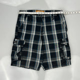 Lee Checked Cargo Shorts - 34W 10L Blue Cotton